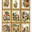 9 x Alice in Wonderland Gift Tags / Images