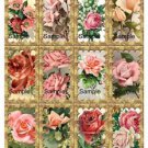 12 x Roses Gift Tags / Images .. Craft .. Scrapbook