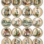 20 x Round Alice in Wonderland Images .. Gift Tags .. Cupcake Toppers. Jewellery