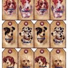 12 x  Gift Tags / Images ... Dogs .. Puppies