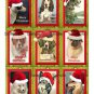 9 x Christmas Gift Tags .. Dog images with santa hats.