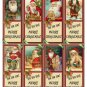 6 x Sheets Christmas Bookmarks / Images ... Vintage Santa ..48 bookmarks