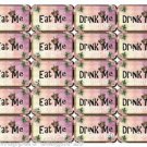 10 x " Drink Me " and 10 x " Eat Me " Alice in Wonderland Gift Tags / Images