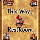 1 x Alice in Wonderland Card Sign / Image .. " This Way ... RestRoom "