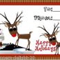9 x Christmas Reindeer Gift Tags / Images .. " Happy Holidays "