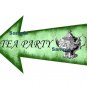Green Alice in Wonderland Arrow Shape Sign ... " TEA PARTY "