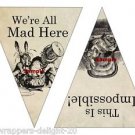 Alice In Wonderland Bunting / Banner Flags ..Larger Size ..250gsm Cardstock