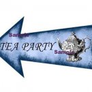 Blue Alice in Wonderland Arrow Shape Sign ... "  TEA PARTY "
