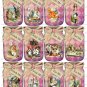 12 x Pink Alice Bottle / Jar Shape Gift Tags / Images .." Eat Me & "Drink Me"