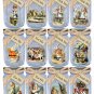 12 x Alice in Wonderland Bottle Shape Gift Tags / Images .." Eat Me & "Drink Me"