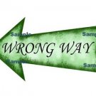 Alice in Wonderland Green Arrow Shape Sign ..." WRONG WAY "