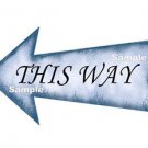 Alice in Wonderland Blue Arrow Shape Sign ..." THIS WAY "