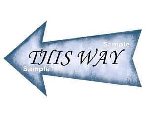 Alice in Wonderland Blue Arrow Shape Sign ..." THIS WAY "