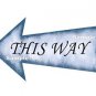 Alice in Wonderland Blue Arrow Shape Sign ..." THIS WAY "