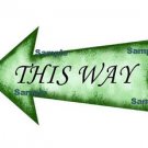 Alice in Wonderland Green Arrow Shape Sign ..." THIS WAY "