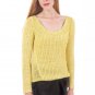 Yellow Scoop Neckline Knitted Jumper