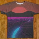 80s Grid Vaporwave Tshirt Two Sided Clothing