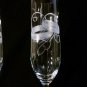 Wedding Glass Two Hand Engraved Champagne Flutes