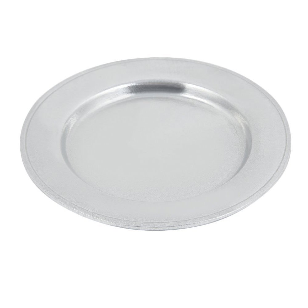 11 inch Rimmed Dinner Plate Pewter Glo