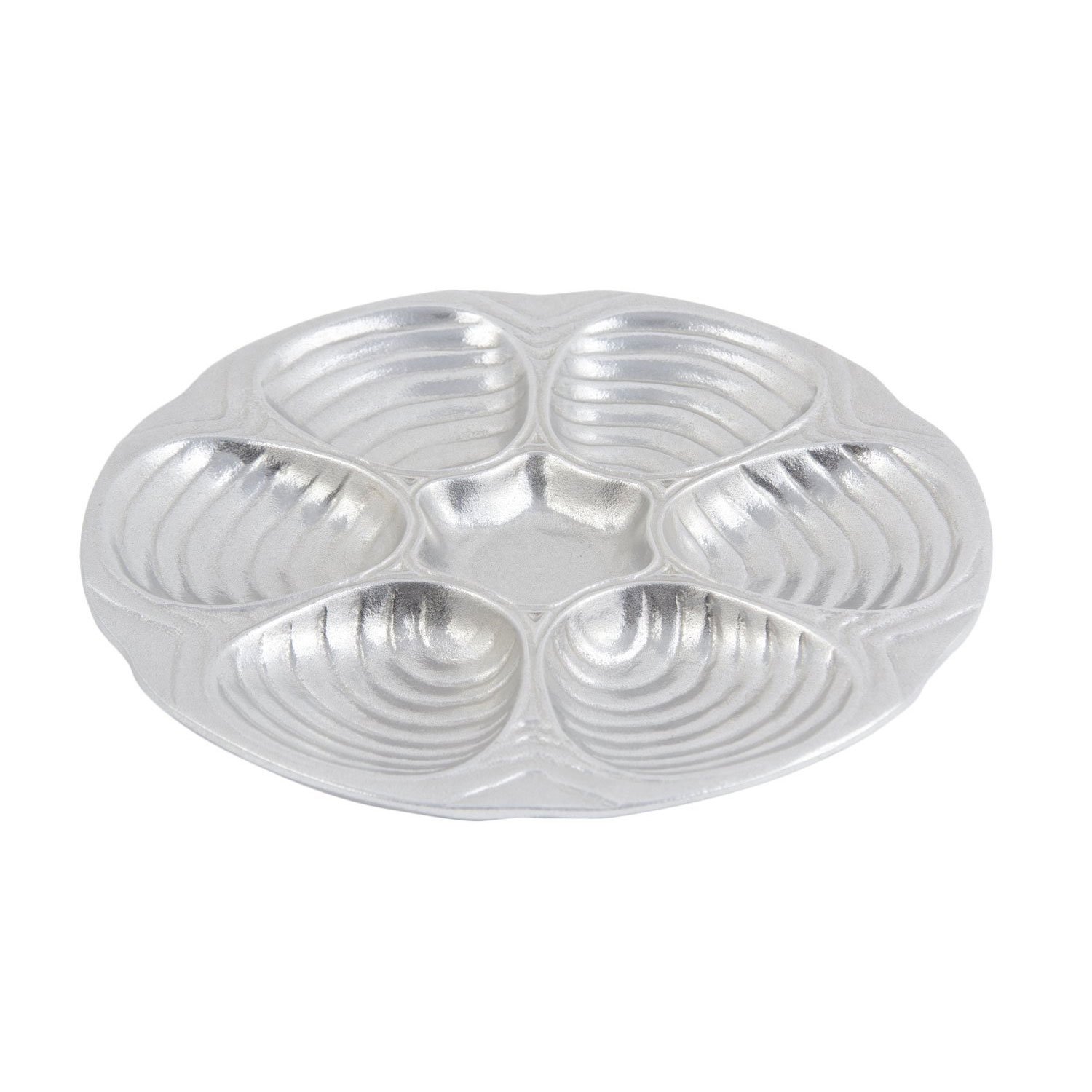 10 1/2 inch Oyster/Clam Plate Pewter Glo