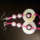 pink ribbon with pearls