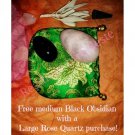 Large Rose Quartz Yoni Egg Kegel Exerciser & Free Medium Black Obsidian