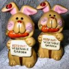 Vintage GARDEN BUNNIES Salt & Pepper Shakers