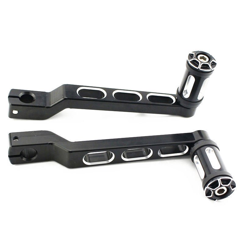 Black CNC Edge Cut Heel/Toe Shift Lever w/ Shifter Peg For Harley ...