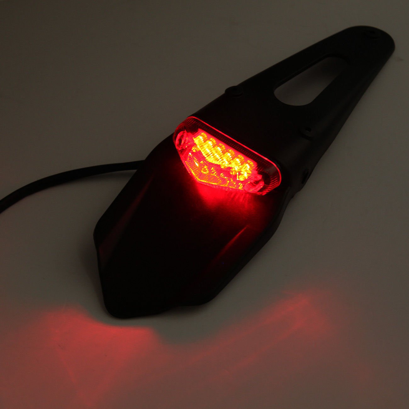Red LED Rear Fender Brake Tail Light Dirt Bike Dual Sport Cruiser