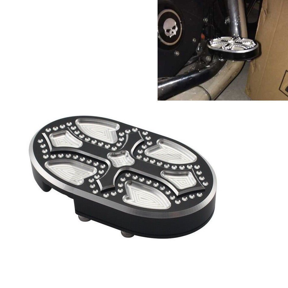 Black Deep Edge Cut Brake Pedal Pad Cover For Harley Dyna Sportster ...