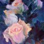 "Roses Abstracted" Original Oil Painting Listed Calif Artist Acosta