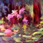  "Forest Flower" Original Calif Landscape Oil Painting Impressionism Listed Artist Acosta