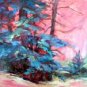 "Forest Dance": Expressionistic Original Palette Knife Oil Forest Landscape Painting by Geri Acosta