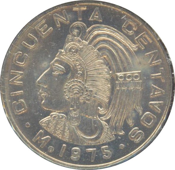 Mexico 1975 50 Centavos Dots BU