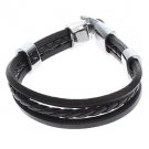 Z&XSingle Color Cross Weave Leather Galloon Bracelet