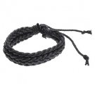 Men's Solid Color Cow Leather Cord Bracelet