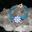 Handcrafted Blue Hemp with 2 Butterflies and 1 flower w/ metal closure