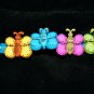 Blue Handcrafted Hemp with Multicolored Bees w/metal closure