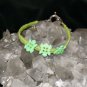 Green Handmade Hemp Bracelet with 3 Turtles and a Metal Closure