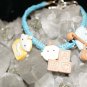 Blue Handcrafted Hemp Bracelet with Baby Boy Motif w/Metal Clasp
