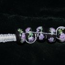 Blue Handcrafted Hemp Bracelet with Black Ceramic Beads w/Metal Clasp