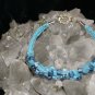 Blue Handcrafted Bracelet Highly beaded with Glass Blue Beads and Metal Closure