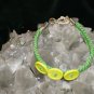 Green Handmade Hemp Bracelet with 3 Round Green Buttons and a Metal Closure