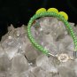 Green Handmade Hemp Bracelet with 3 Round Green Buttons and a Metal Closure