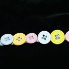 Blue Handcrafted Hemp Bracelet with 6 Multi-Colored Buttons w/Metal Clasp