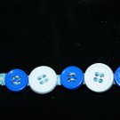 Blue Handcrafted Hemp Bracelet with 5 Multiple Shades of Blue w/Metal Clasp