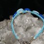 Blue Handcrafted Hemp Bracelet with 5 Multiple Shades of Blue w/Metal Clasp