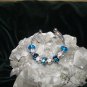 New  Blue 3/4 Wrist Bracelet with 9 Removable Charms Pandora Style