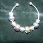 New Metallic 3/4 Wrist Bracelet with 9 Removable Charms Pandora Style