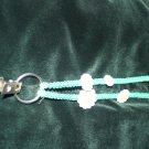 Green Handcrafted ID/Badge Holder with Sunflowers and metal Clasp
